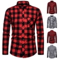thumbnail image 1 of YFNNUP Mens Flannel Shirts Casual Button Down T-Shirt Long Sleeve Vintage Plaid Work Shirt Slim Fit Work Tee Shirts with Pockets, 1 of 4