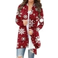 thumbnail image 1 of ClodeEU Womens Christmas Print Cardigan,Open Front Long Sleeve Cardigans,Christmas Holiday Trendy Casual Coat Red l,Womens Plus XXXXXL, 1 of 4