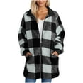 thumbnail image 1 of Felirenzacia Womens Plaid Shacket Jacket Long Sleeve Zip Up Fleece Jackets Warm Coat, 1 of 5