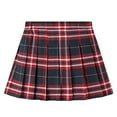thumbnail image 1 of LRen Uniform Skirts for Girls Mini Pleated Skirt Uniform Skirts for Girl High Waisted Skorts with Shorts Casual Sports Y2K Skirts, 1 of 4