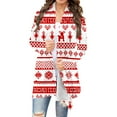 thumbnail image 1 of ClodeEU Womens Christmas Print Cardigan,Open Front Long Sleeve Cardigans,Christmas Holiday Trendy Casual Coat Red m,Womens Plus L, 1 of 8