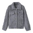 thumbnail image 1 of Felirenzacia Womens Fleece Jacket Button Down Sherpa Fuzzy Faux Shearling Casual Office Coats Winter Fall Outerwear 2025 Clothes with Pockets, 1 of 3