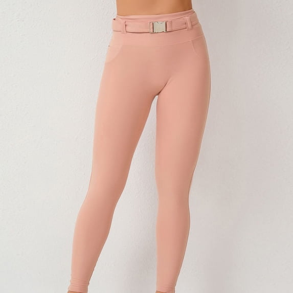 uublik Pants for Women High Waist Jeggings Skinny Pants Pull on Leggings Trendy Casual Pants, Pink