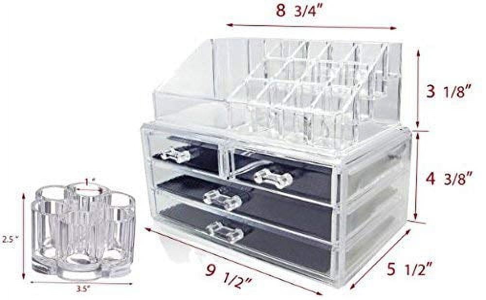 ERROR Set of 2 Clear Acrylic Cosmetics , Jewelry and Makeup Organizer Brush Holder with 12 Spaces KT00009