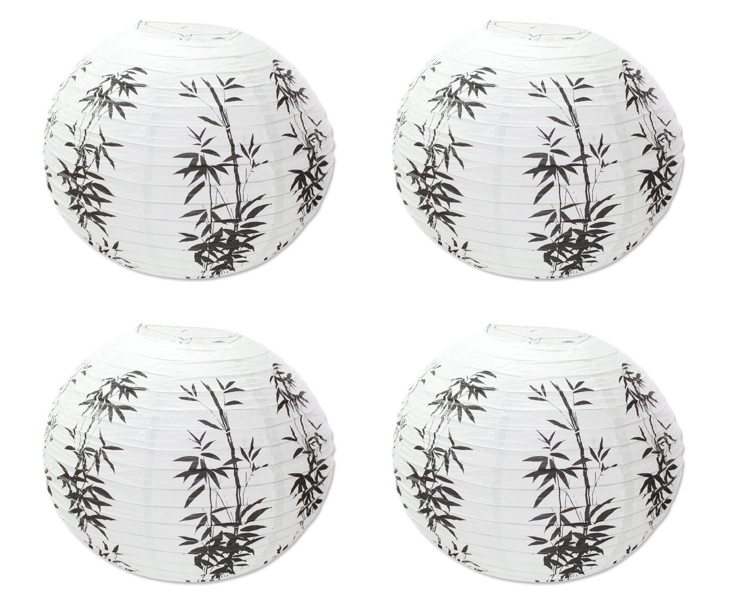 ERROR Set of 4: 16" Black & White Bamboo Paper Lantern Wedding Party Decor EHD