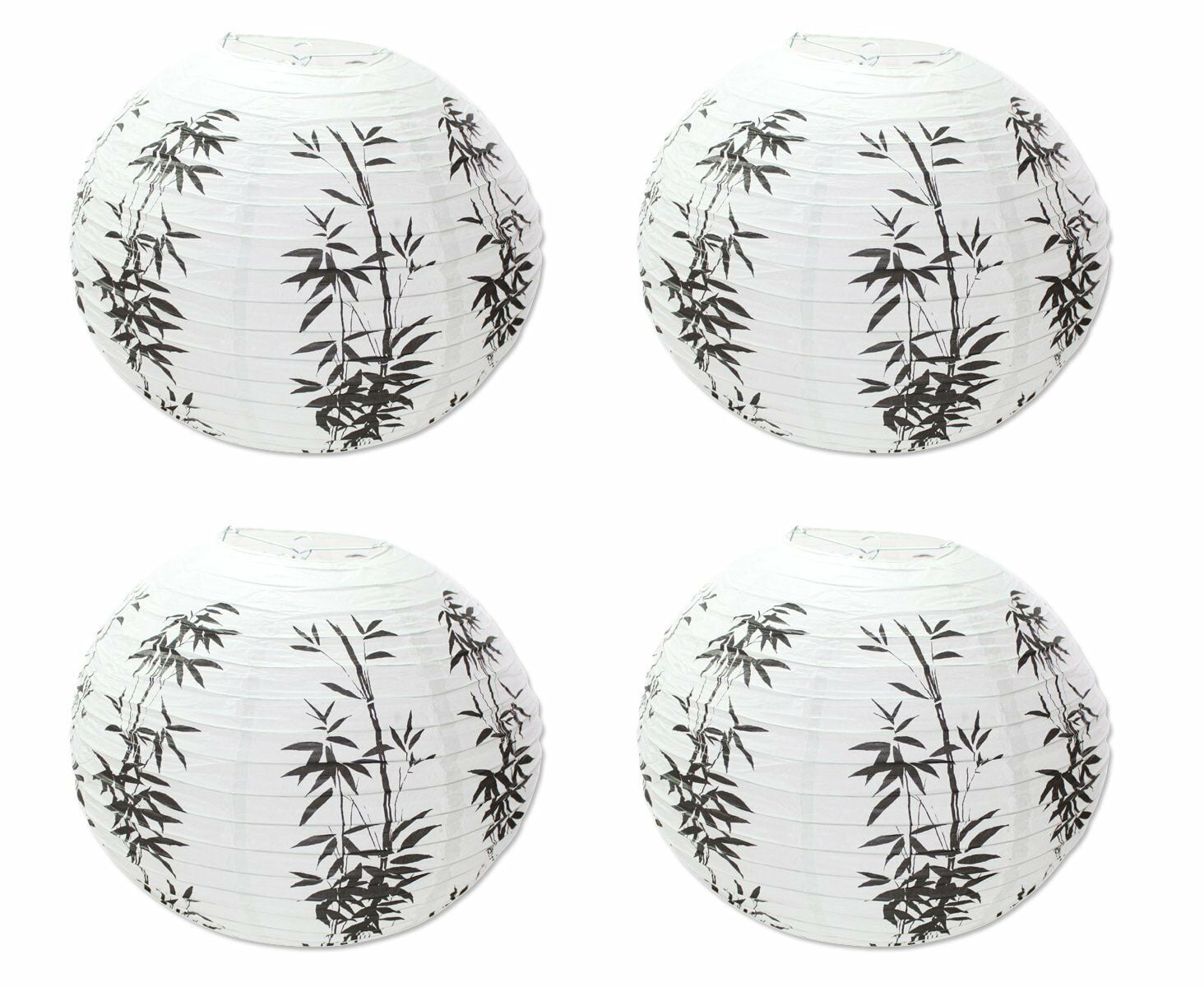 ERROR Set of 4: 16" Black & White Bamboo Paper Lantern Wedding Party Decor M20105