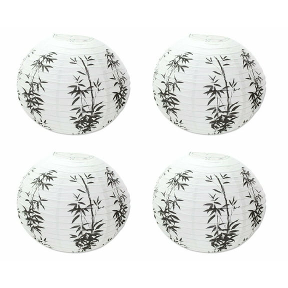 ERROR Set of 4: 16" Black & White Bamboo Paper Lantern Wedding Party Decor M20105