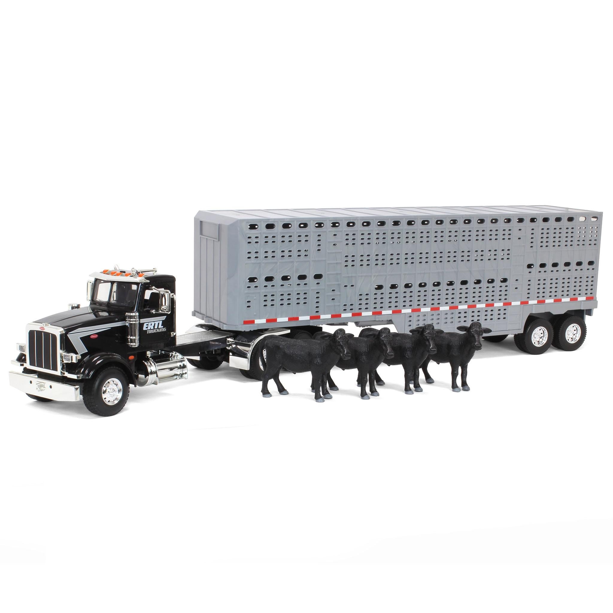 ERTL 1/16 Big Farm Peterbilt 367 Semi with Livestock Trailer and 4
