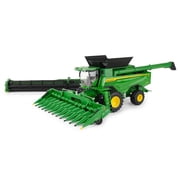 ERTL 1/32 Scale John Deere S7 800 Combine   Die-Cast Farm Toy with Dual Front Tires, HDF45 Grain Head & CF12 Folding Corn Head, Realistic Features for Play & Display