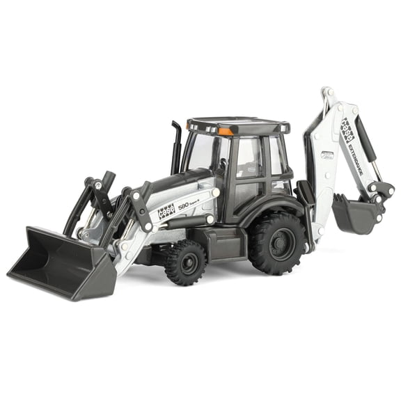 ERTL 1/50 JI Case 580 Super N Backhoe Loader, Silver Signature Limited Edition Prestige Collection 44521