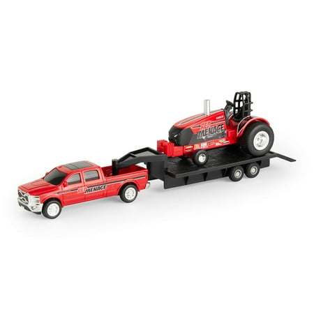 ERTL 1/64 Case IH "Red Menace" Pulling Tractor with Pickup Truck & Trailer, 47569