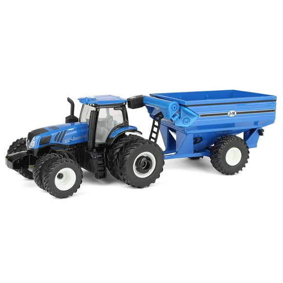 ERTL 1/64 New Holland T8.385 Tractor with Blue J&M Grain Cart 61032