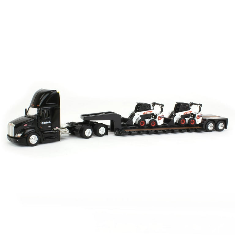 ERTL 1 64 Peterbilt 579 w Lowboy 2 Bobcat S76 Skid Steer