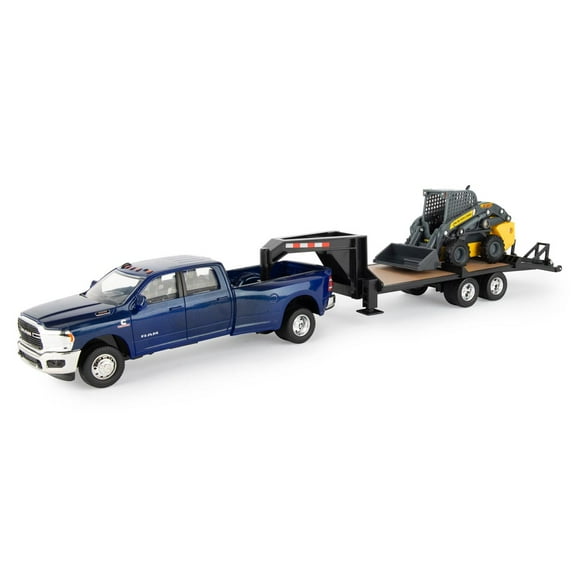 ERTL ERT47269 1-32 Scale New Holland L230 Skid Steer & Gooseneck Trailer Truck for Ram 3500 Pickup