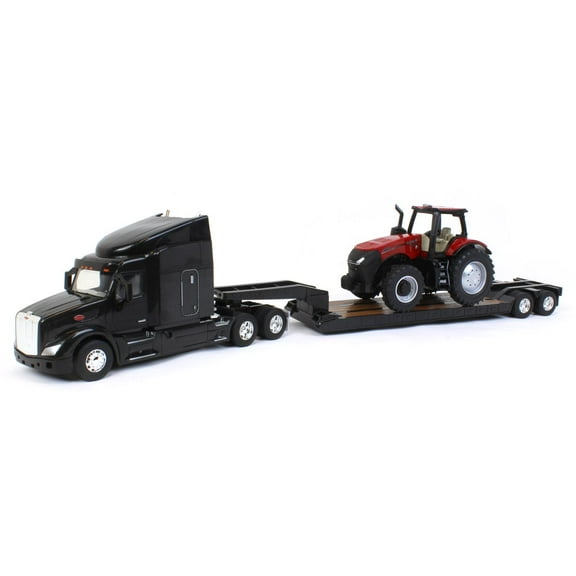 ERTL ERT47369 1-32 Scale Peterbilt 579 Tractor with Lowboy Trailer & Case IH Magnum 380