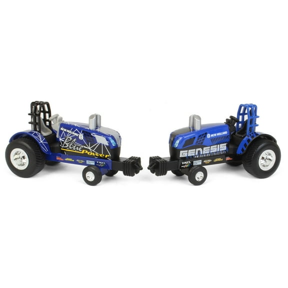 ERTL Set of 2 ~ 1/64 New Holland "Blue Power" & "Genesis" Die-cast Pulling Tractors 47420-47421-SET