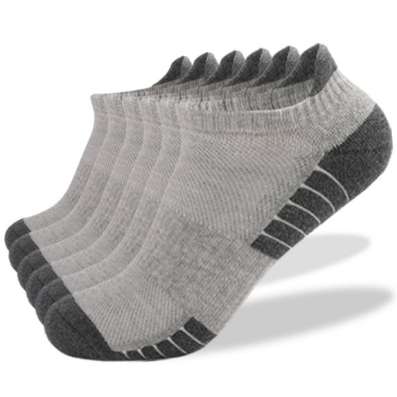 ERTUTUYI Men And Women Running Socks 6 Pairs Breathable Low Cut Sports Socks With Cushioning Ankle Socks Grey