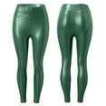 thumbnail image 1 of ERTUTUYI Womens Leather Leggings Stretch High Waisted Pleather Pants Green S, 1 of 6