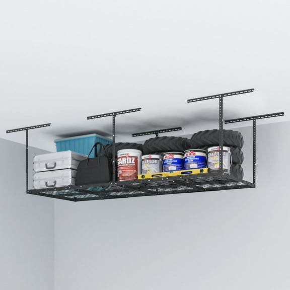 ERTWER Overhead Adjustable Heavy Duty Metal Garage Ceiling Storage Shelves