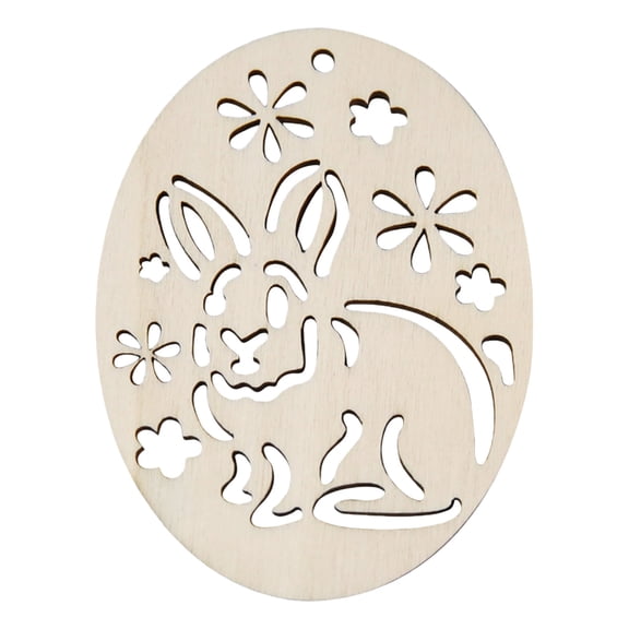 ERTZAE 10-Pack Unfinished Wooden Easter Eggs,Diy Cutouts (Styles 11–20),Laser-Cut Spring Craft Supplies,Ready-To-Hang With Jute Twine,Multi-Occasion Decor,Customizable Wooden Ornaments