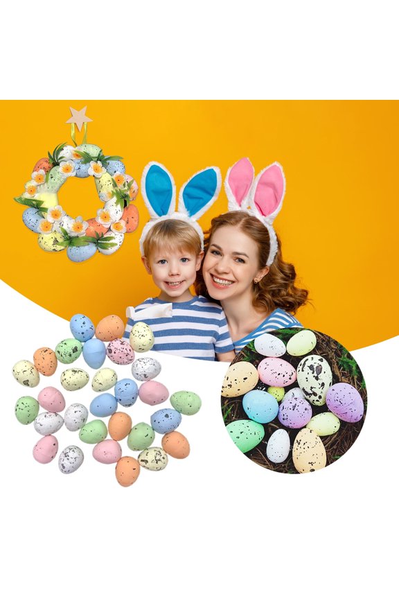 100Pc Pastel Speckled Easter Eggs Decorative Hanging Basket Filler,Foam Easter Egg Decoration,Artificial Bird Egg,Garden Nest Party Decor,Seasonal Table Setting Eggs Decor,Easter Basket Filler