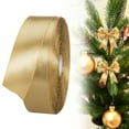 thumbnail image 1 of ERTZAE 2.5Cm Solid Satin Craft Ribbon,Christmas Gift Wrapping Ribbon,Floral Bouquet Accent,Wedding Decor Ribbon,Party Invitation Decoration Ribbon,Sewing Fabric,Handmade Bow Supply 24Yard Gold, 1 of 7