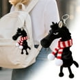 thumbnail image 1 of ERTZAE 20Cm Plush Horse Keychain With Knit Scarf,Fabric Animal Bag Charm,Backpack/Purse Key Decor Accessory,Playful Daily Cute Plush Charm,Whimsical Functional Gifts For Animal Lovers Black, 1 of 5