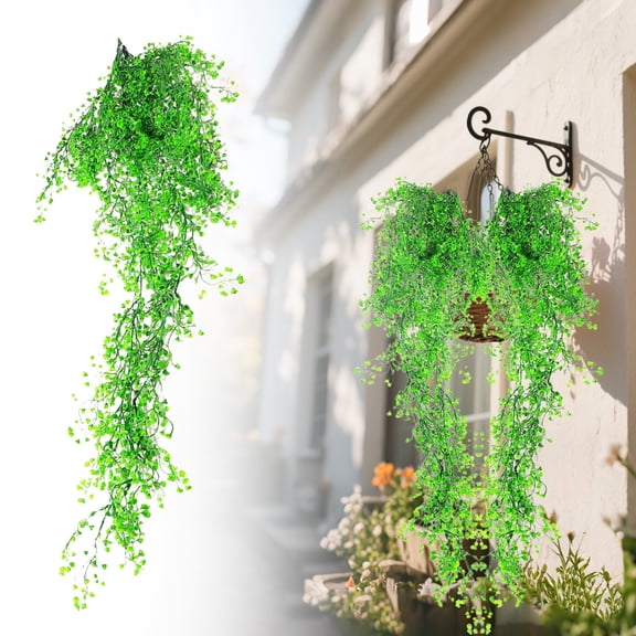 ERTZAE 2Pc Artificial Fern Hanging Plant,Greenery Vine Garland,Indoor Outdoor Wall Realistic Plastic Ferns,Wedding Home Garden Decor,Bendable Stem Decor,Nature-Inspired Low-Maintenance Plant Decor