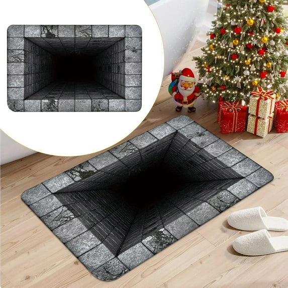 ERTZAE 3D Optical Illusion Rug,3D Optical Hole Carpet Playroom Fun Mat,15.74X23.62In Bottomless Hole 3D Floor Mat,Fun Home Decor Rug For Kids Adults Family,3D Rug Optical Illusion,Illusion Carpet