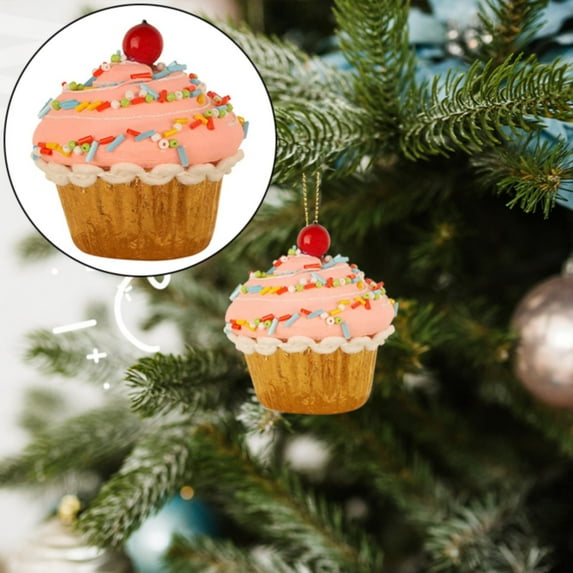 ERTZAE 4Pc Pastel Christmas Candy Ornament,Festive Sprinkle Hanging Accent,Soft-Tone Xmas Decor,Candy Cane Tree Ornament,Glitter Food-Style Decor,Holiday Sweet-Themed Accent,Festive Pastel Ornament