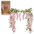 thumbnail image 1 of ERTZAE 6 Feet Artificial Flowers 20 Branches Wisteria Vines Hanging Flowers Silk Wisteria String For Home Garden Party Wedding Decor Pink, 1 of 9