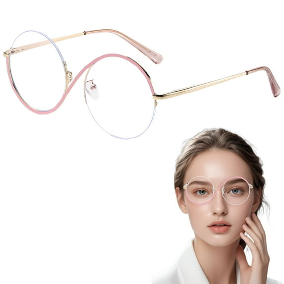 ERTZAE All-Match Anti-Blue Light Glasses Protect Eyes Metal Portable Anti-Slip Frame Eyeglasses For Daily Pink