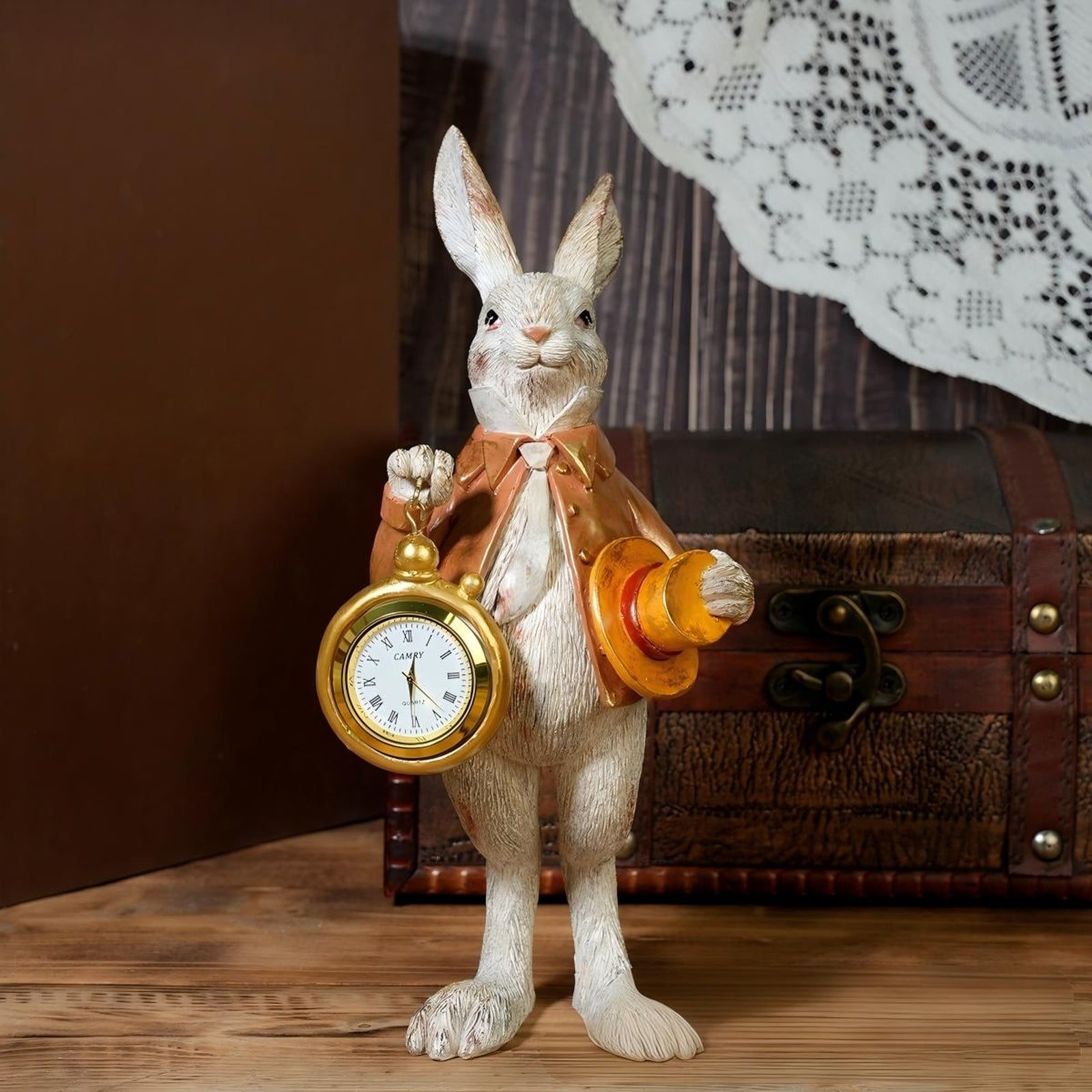 ERTZAE Antique White Rabbit,Cottage Core Bunny,Pair Bunny Figurine,Fade ...