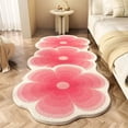 thumbnail image 1 of ERTZAE Artificial Cashmere Fluffy Rug,Pink1 40X60Cm Flower Design Kitchen Rug Non-Slip Washable Carpet,Floral Bathroom Rug,Non-Slip Soft Absorbent Microfiber Shaggy Mat For Shower Sink Decor, 1 of 7