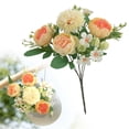 thumbnail image 1 of ERTZAE Artificial Peony Flowers Small Bouquet,Yellow,Faux Floral Arrangement for Home Indoor Decor Table Centerpiece,Faux Peony Bouquet,Full Bloom Heads,Bendable Stems,for DIY Wreaths Wedding Decor, 1 of 9