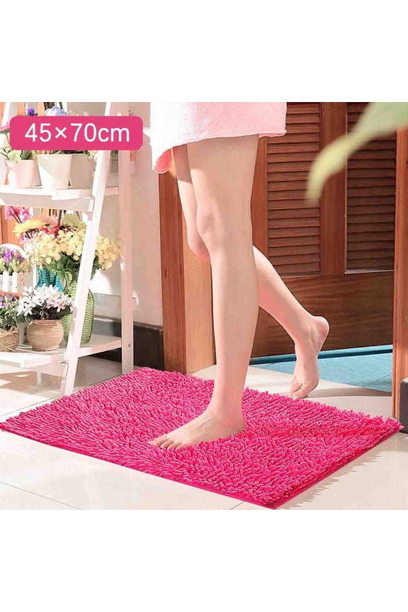 Bath Rug,45×70Cm Rose Red Soft Bathroom Rug Non-Slip Absorbent Mat,High Traffic Chenille Bath Mat,Super Absorbent Quick Dry Machine Washable Rug,Saved For Later Item List In My Account