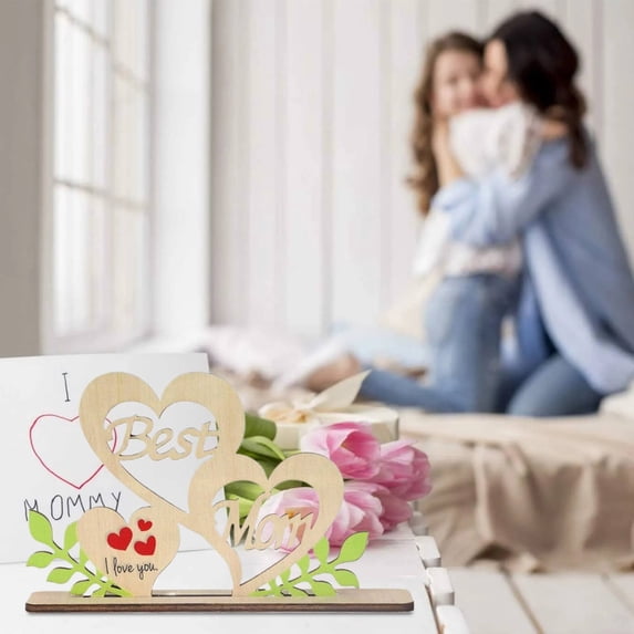 ERTZAE Best Mum Wooden Sign,Sentimental Gifts For Mom,Mothers Day Gifts For Mom,Best Mothers Day Gifts 2026,Home Decor Gifts For Mother,Birthday Presents For Mom,Mother'S Day Table Top Decoration