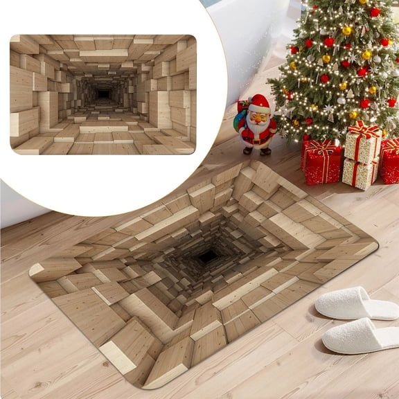 ERTZAE Bottomless Hole Area Rug,3D Bottomless Hole Rug Living Room Carpet,19.6X31.4In Bottomless Trap 3D Illusion Rug,Non-Slip Area Rug For Indoor Outdoor Use,Optical Illusion Floor Mat,Abyss Carpet