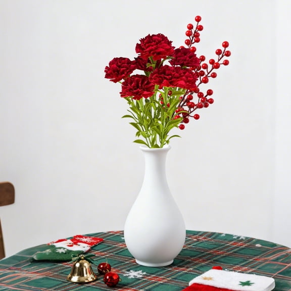 ERTZAE Carnations Artificial Flowers,Red 17.7" Fake Carnations,Silk Flowers With Stems Bulk,Outdoor Uv Resistant Fade Decorations,Flowers Gift For Mom Women,Bouquet Anniversary Birthday Arrangements