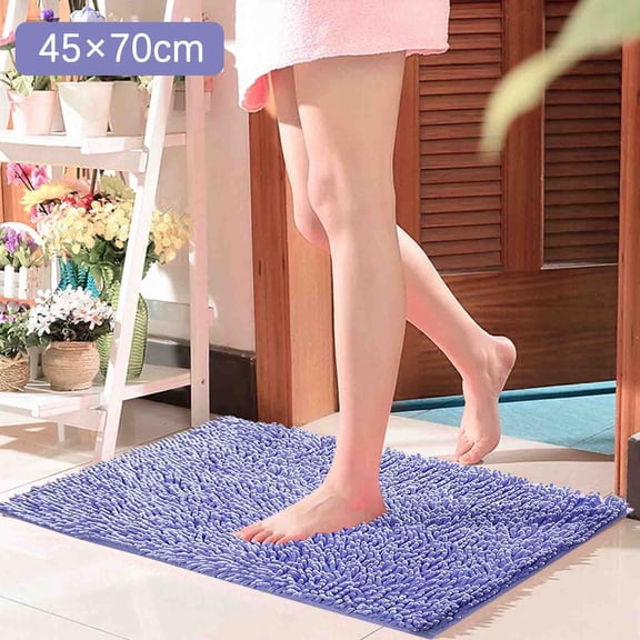 ERTZAE Chenille Soft Absorbent Bath Rug,45×70Cm Lilac Purple Machine-Washable Absorbent Rug Soft Mat,Plush Chenille Bath Mat - Non-Slip,Super Absorbent,Quick Dry,Washable Floor Carpet,Washable Rug