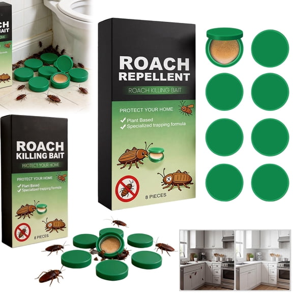 ERTZAE Cockroach Sticky Traps Indoor for Kitchen Cabinets Cracks and Crevices,8 Pack Glue Roach Catcher Discs with No Mess Design,Non-Toxic Pest Trap for Long Term Control