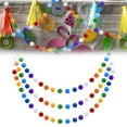thumbnail image 1 of ERTZAE Easter Pom Pom Garland,30 Balls 8 Color Boho Garland For Bedroom,Dorm Room,And Playroom Styling,Hanging Pom Pom Banner For Home Decor,Ornament Garland For Holiday And Party Use,Eye-Catching, 1 of 9
