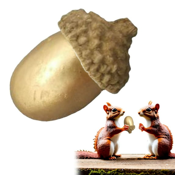 ERTZAE Faux Acorn Decoration,Lifelike Oak Nut Prop,Natural Cap Craft Ornament,Diy Jewelry Charm,Holiday Home Decor,Wedding Christmas Accent,Vintage Style Artificial Acorn Prop,Gold 10Pc