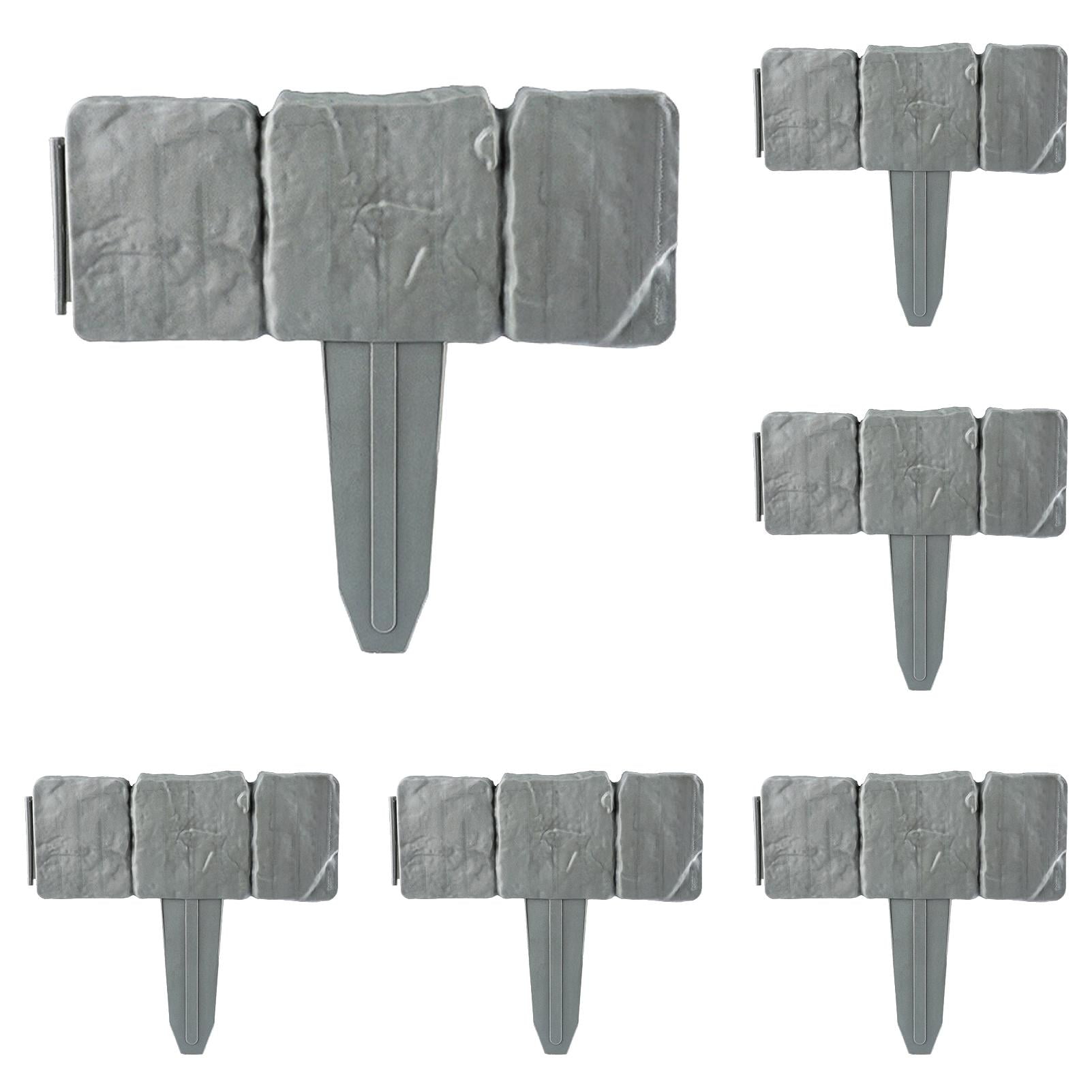 ERTZAE Faux Stone Edging For Landscaping,20Pc Gray 9.84X9.06In Stone Brick Garden Edging Border,Decorative Imitation Stone Garden Fence,Plastic Rocks For Landscaping,Artificial Stone Edging