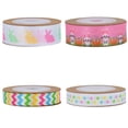 thumbnail image 1 of ERTZAE Gingham Pattern Ribbon,Spring Holiday Ribbon,Creative Craft Ribbon,Easter Ribbon Variety Pack,4 Rolls of 10 Yards Wired Edge Ribbon,Mixed Small Patterns for Crafts,Wreaths,Wrapping, 1 of 9