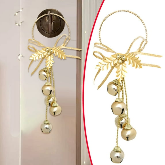 ERTZAE Hanging Christmas Bell Decor,Metal Jingle Bell Ornament,Pinecone Door Hanger,Iron Bell Pendant,Festive Bow Bell Decor,Holiday Door Knob Accent,Tree Hanging Bell,Christmas Jingle Decor B