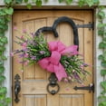 thumbnail image 1 of ERTZAE Heart-Shaped Flower Wreath Door Pendant,Valentine’S Day Mother’S Day Home Decor,Weather-Resistant Artificial Flower Wreath,Layering-Friendly Heart Wreath,Durable Hand-Woven Door Pendant Pink, 1 of 5