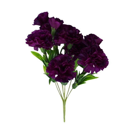 ERTZAE Home Table Centerpiece,Birthday Floral Table Ornament,Tabletop Floral Bouquet Display,Home Decor Floral Spray,Purple 11-Head Artificial Carnation Bunch 12Inch,for Wedding or Mother's Day Gift