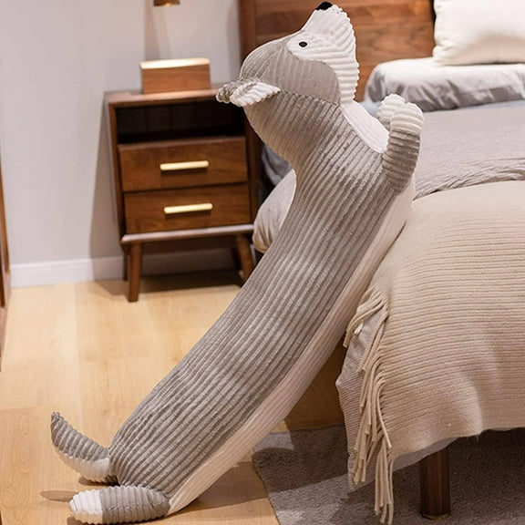 ERTZAE Husky 110Cm Soft Giant Dog Plush Cushion Birthday Gift For Friends & Family,Soft Short Giant Dog Plush Pillow,Hugging Long Body Stuffed Animal,Kids Christmas Gift & Home Sofa Bed Decor Cushion