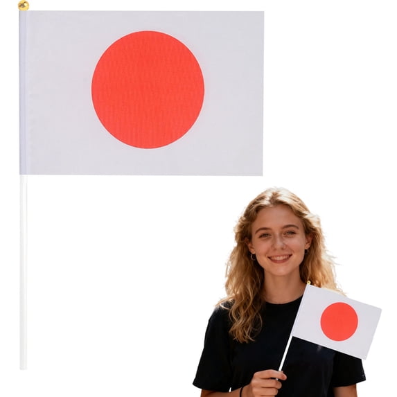 ERTZAE Japan Hand Held Flag,6pc flags on sticks,yard flags with pole,Hand Held Stick Flags for Patriotic,Parades Parties National Flags,small flag,flags outdoor decorations,sports event flags bulk